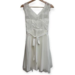 Hitherto Anthropologie Lace Tulle Sweetheart Neck Mini Dress Size 2